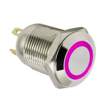 ESUPPORT 12mm Purple LED Light 2A Momentary Push Button Switch