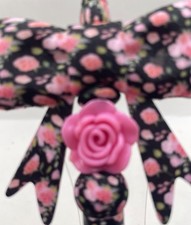 Beaded Pen.very Pretty Floral Pen,large Bow On Pink Rose,floral Bead And Pen