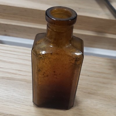 Antique Brown Medicine Bottle Medicines & Cures Collectible Pre-1900