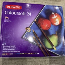 Derwent Coloursoft Pencil Set in Original Tin - 24  BRAND NEW scratch on tin