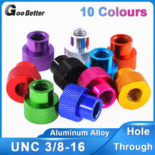UNC 3/8-16 Knurled Thumb Nuts Aluminum Alloy High Type Through Hole Hand Nut