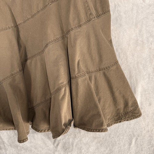 Gonna donna Ralph Lauren a strati midi taglia 4 Y2K contadina cottage chic cotone marrone - Foto 8 di 16