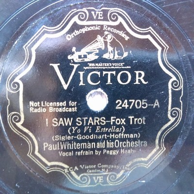 78 rpm Victor 24705, Paul Whiteman, I Saw Stars, Counting On You, jazz V