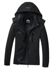 ELLSWOS Womens Winter Coats Waterproof Ski Jacket Warm Snow Medium Black