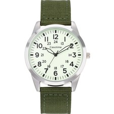 Tactical Military Watch for Men Field-Tested Analog Quartz with Green Luminou...