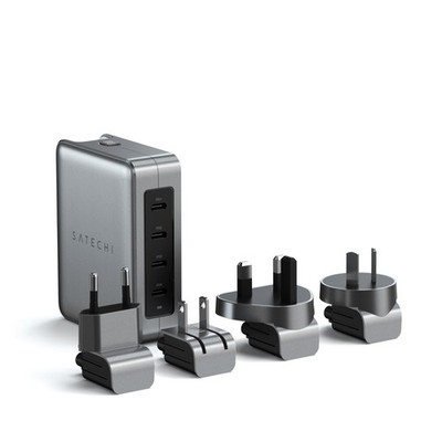 Satechi 145W GaN Travel Charger, 4-Port USB C 2 USB-C Space Gray 