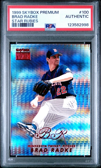 1999 SKYBOX PREM STAR RUBIES #100 BRAD RADKE 15/50 PSA AUTHENTIC