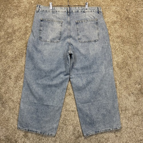 Old Navy Drapey Denim High Rise Baggy Wide Leg Blue Jeans Womens 18 Petite NWT - Picture 2 of 9