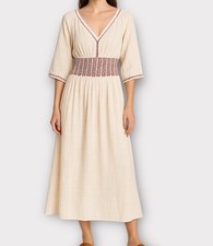 Free People Women’s Maxi Dress XS Tassels Cottagecore Prairie Ethereal Folk