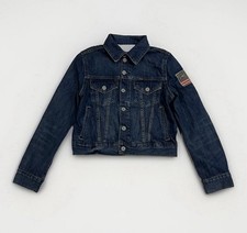 Rare Polo Ralph Lauren Denim Jacket Youth Youth Size 10-12 Medium USA Flag