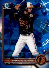 Maikol Hernandez 2022 Bowman Chrome Prospects Sapphire RC #BCP-155 Baltimore