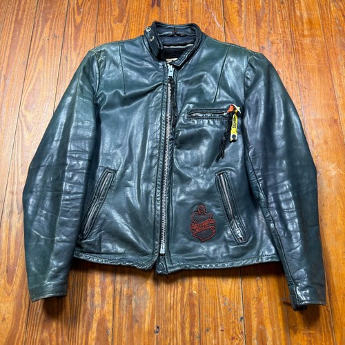 Vintage Schott NYC Leather Motorcycle Jacket Women Size 10 Harley Unicorn 80s