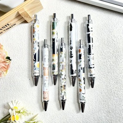 Schwarze Katze Stifte 7er Pack Niedlich Kawaii Kitty Kugelschreiber Schreibwaren Geschenkset
