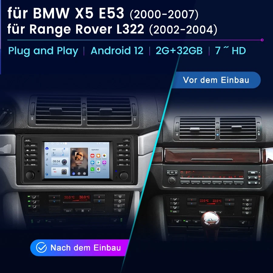 Für BMW 5er E39 X5 E53 7er E38 Android 14 Carplay Autoradio GPS NAVI RDS BT 64GB - Bild 2 von 4