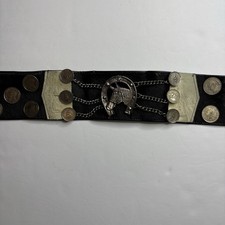 Vintage Argentinian Gaucho Coin Belt Cowhide Leather 60s 70s Kelly’s Argentina