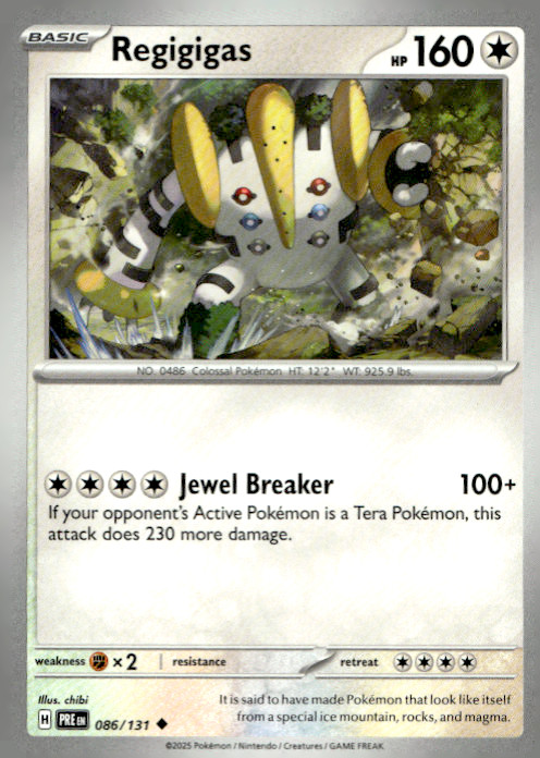 Regigigas Uncommon SV: Prismatic Evolutions 086/131 NM
