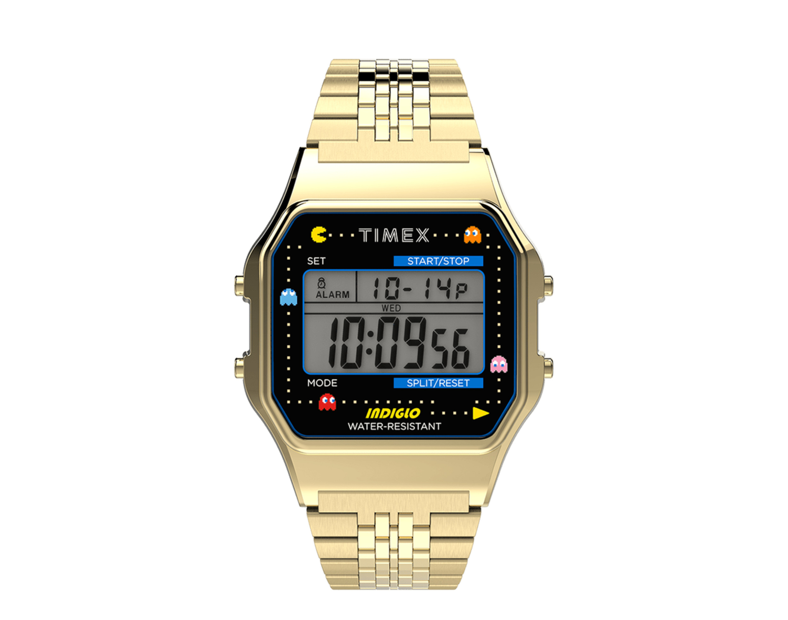 timex digital watch gold
