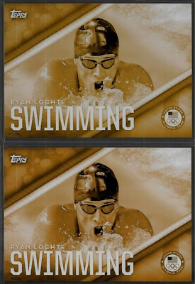 2016 TOPPS OLYMPIC RYAN LOCHTE 5X7 GOLD CARDS ~ 01/10 & 10/10 ~ SWIMMING 1/1