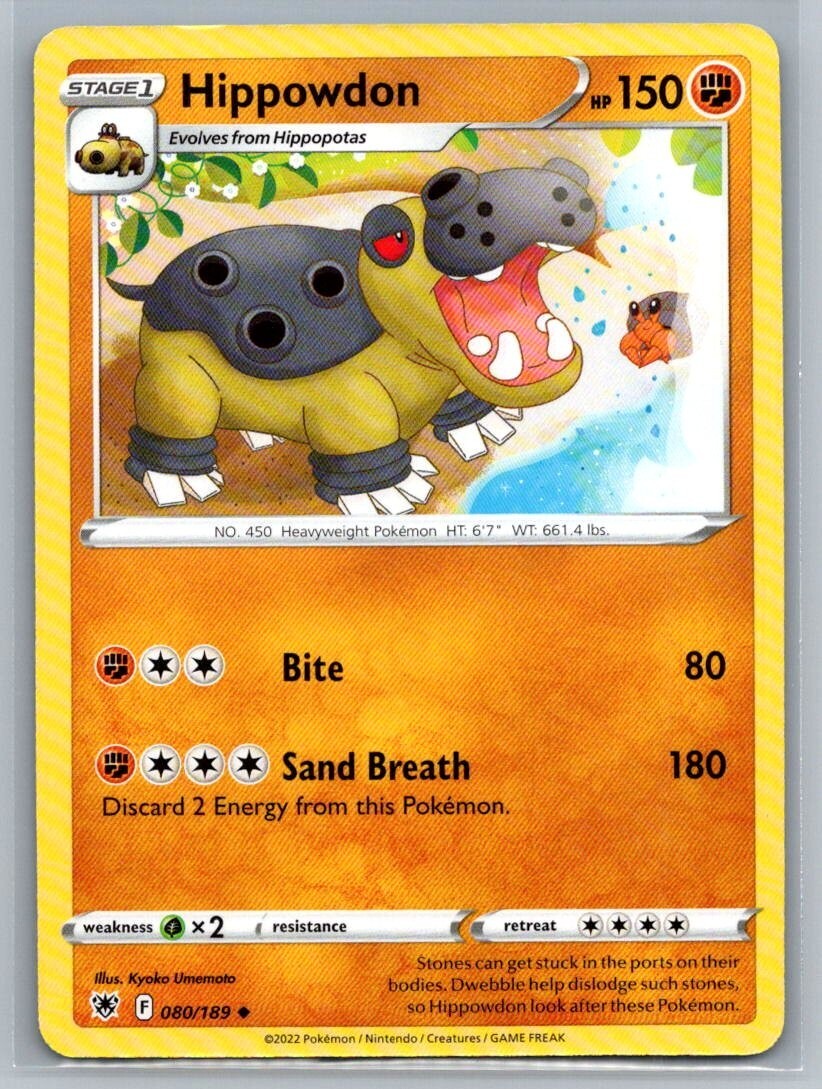 Hippowdon 80/189 Astral Radiance Uncommon Pokémon TCG 2022