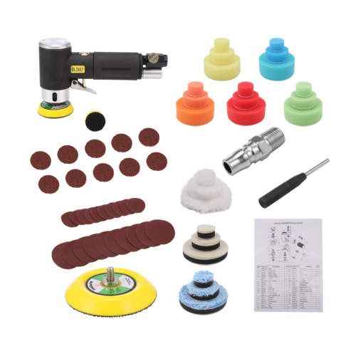 NEW 1"/2"/3" Random Orbit Air Sander Mini Grinding Machine Car Polisher Buffer - Picture 12 of 12