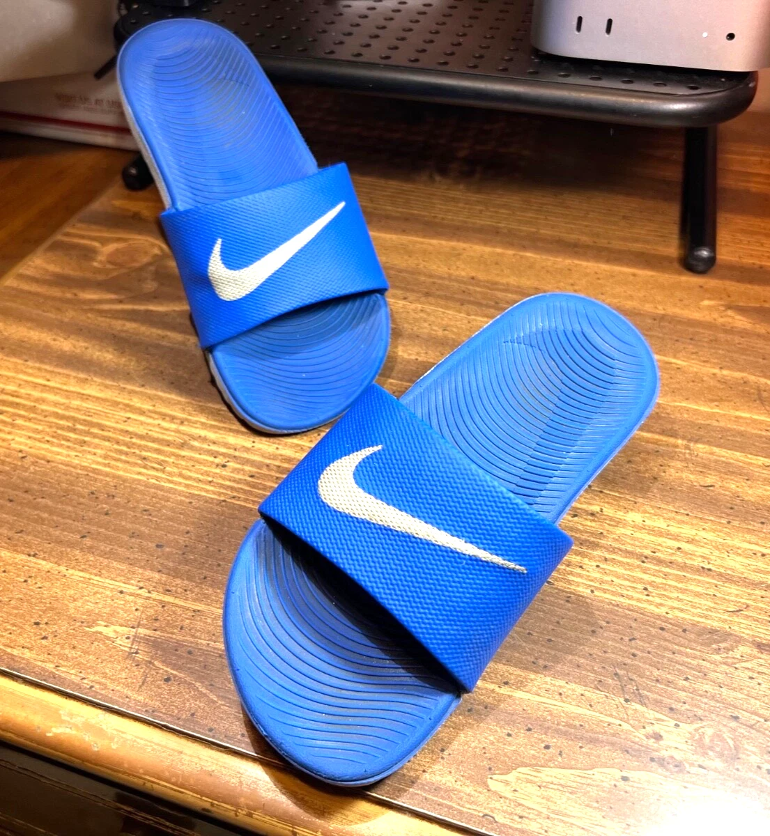 Sandali slide YOUTH taglia 2 anni ~ Nike™ Kawa 'Game Royal Bone Slate' 819352 400