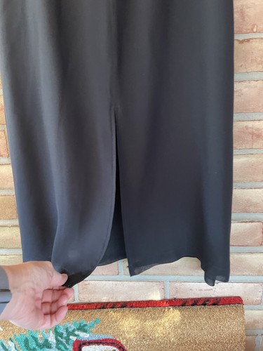 Lord & Taylor Maxi Dress Size Medium Petite black Sleeveless dress 100% Silk - Picture 5 of 8