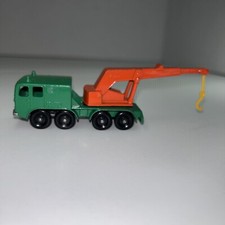 Vintage LESNEY MATCHBOX No. 30 8-Wheel Crane Truck Green and Orange 1960s
