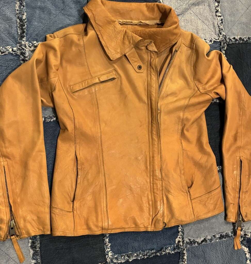 Raw Leather Jacket Women’s Vintage Soft Cowgirl Rockabilly Grunge 90s Y2K Retro