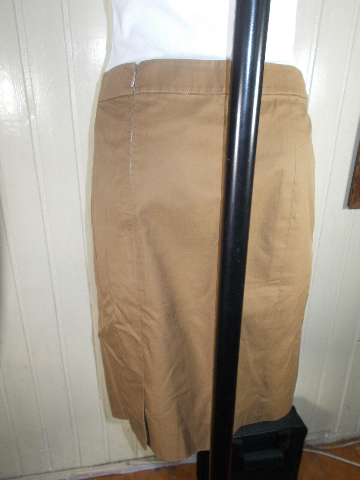 VINTAGE Jupe droite coton beige doublée YVES SAINT LAURENT 38 MADE IN FRANCE