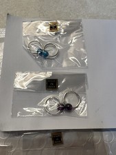 2Pcs Silver Tone Hoop Earrings for Women Girl Small Stainless Steel 8 pr