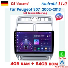Autoradio 4G WIFI Android per Peugeot 307 2002-2013 GPS SAT Navi BT Carplay DAB+