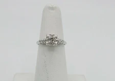 .35CT Zales Diamond Halo Solitaire Wedding Engagement Bridal Ring 14K White Gold