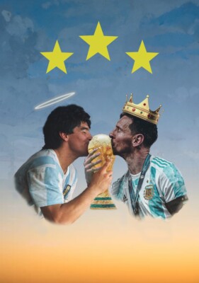 Messi Maradona Qatar 2022 World Cup Poster