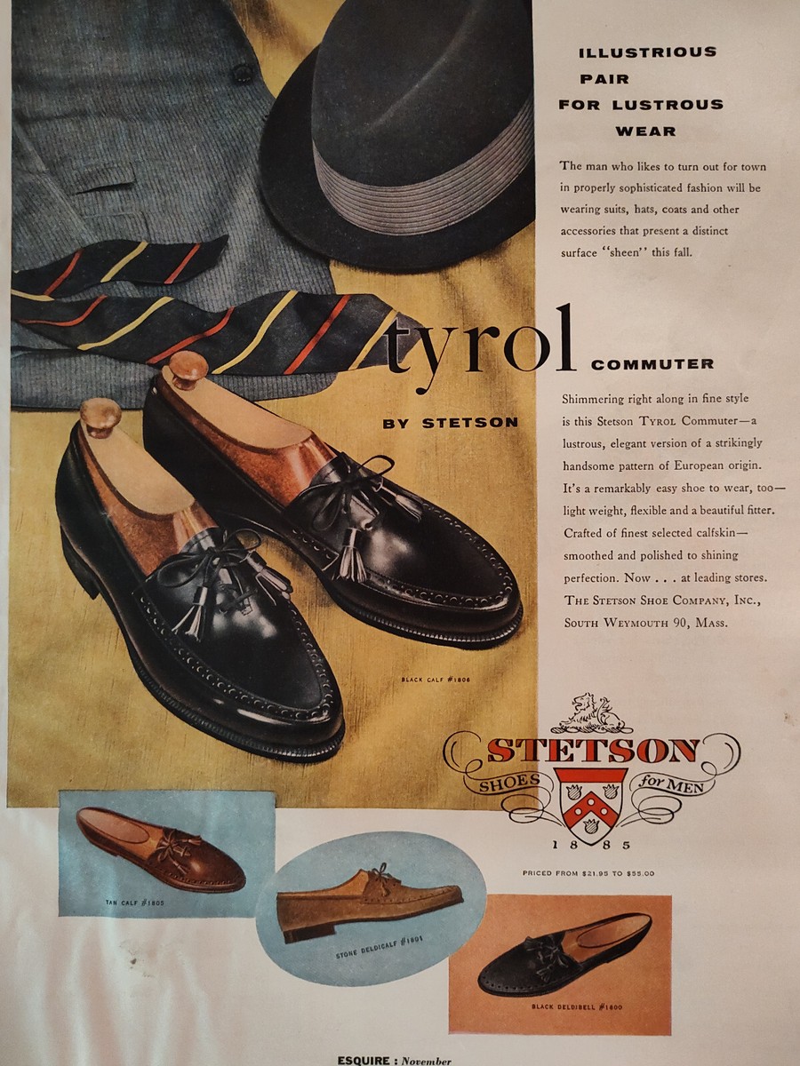 1956 Esquire Ad Advertisement STETSON Tyrol Shoes Buck Skin Brand - Main Image