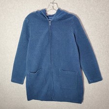 Purejill Indigo Women Jacket Ps Blue Argyle Pockets Full Zip Long Sleeve
