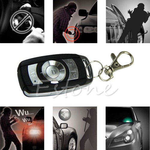 1-Way Car Vehicle Protection Alarm Security System Keyless Entry Siren +2 Remote - Picture 3 of 8