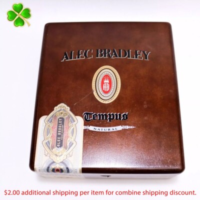 Alec Bradley Churchill Tempus Natural Empty Wood Cigar Box 8'' x 7'' x 2.5''