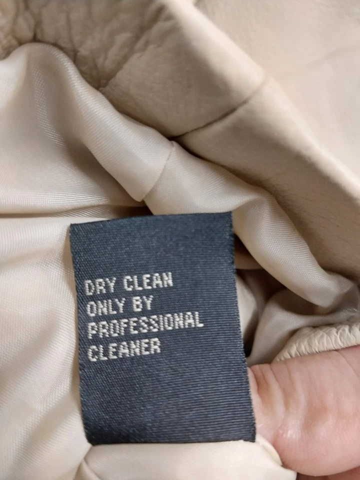 Chaqueta de cuero Images By Damselle de colección para mujer talla pequeña beige tostado envío rápido Foto 4 de 4