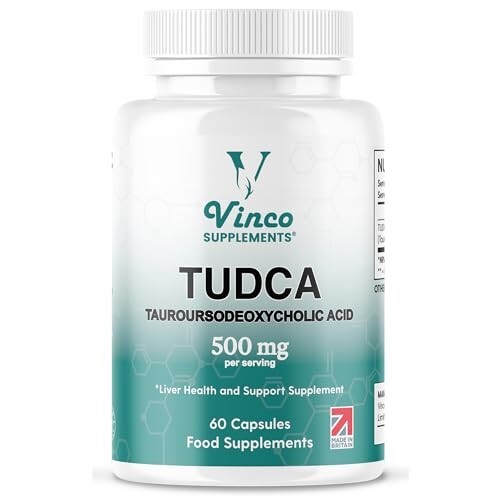 TUDCA 500mg Capsules - Liver Support Tauroursodeoxycholic Acid Pure Vegan 60 Cap
