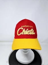 Vintage Sports Specialties Kansas City Chiefs Script Hat Fitted 7 1/8 Red Yellow