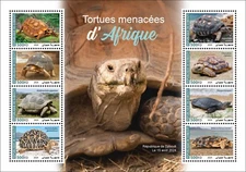 DJIBOUTI 2024 MS 8V - AFRICA ENDANGERED TURTLES TURTLE REPTILES - MNH
