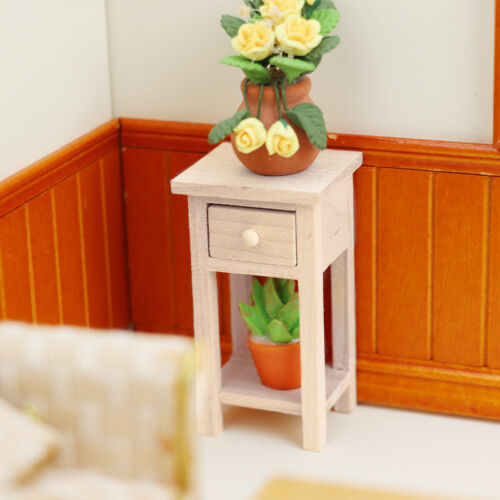Maßstab 1:12 Puppenhaus Miniatur Möbel Beistelltisch Regal Schemel Wohnzimmer - Bild 2 von 7