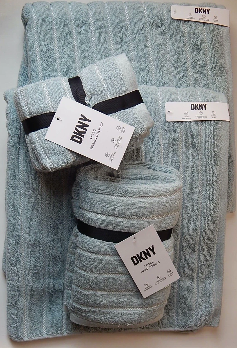 DKNY OEKO-TEX STANDARD WASHCLOTHS,HAND TOWELS,BATH TOWELS SET NEW AUTHENTIC