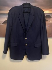 VTG Ralph Lauren Jacket Wool Blazer Navy Blue 46R Gold Buttons