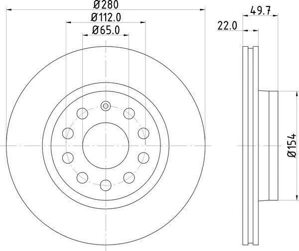 QH Front Brake Discs & Pads & Grease VW Jetta Petrol Saloon 1.8 TSI 2014-2021 - Image 4 of 4