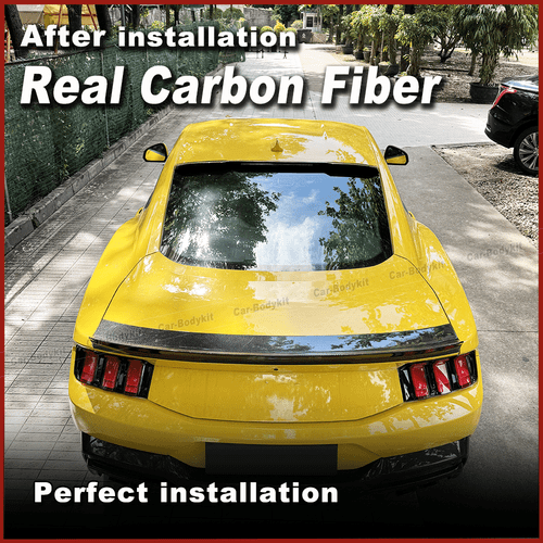 For Ford Mustang Dark Horse 2024UP Real Carbon Fiber Rear Roof Spoiler Top Wing - Picture 3 of 11