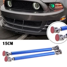 15cm BLUE Adjustable Front Bumper Lip Splitter Strut Rod Tie Support Bar Spoiler