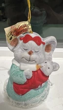 Jasco Caring Critters Chimers Mama Baby Bell Christmas Porcelain Ornament