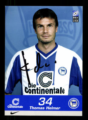 Thomas Helmer Autogrammkarte Hertha BSC 1999-00 Original Signiert + A 157295