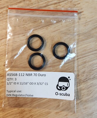 Scuba O-Ring 11/16 inch DIN Valve 112 (3 pcs)